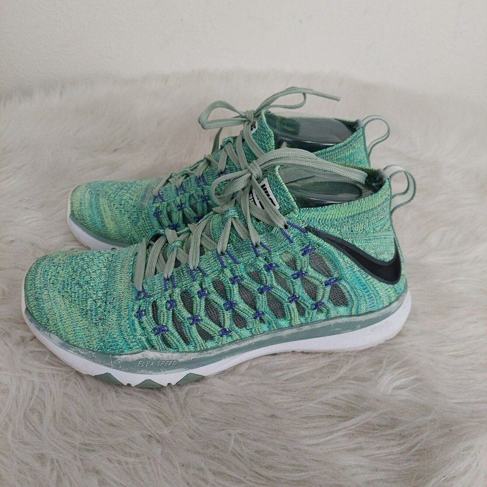 Nike Train Ultrafast Flyknit Green Size US 7 Running Shoe Mesh 843694-300 Men's - Picture 5 of 12